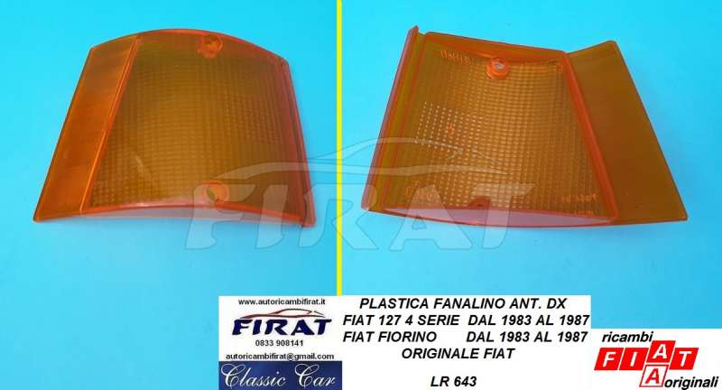 PLASTICA FANALINO FIAT 127 4^SERIE - FIORINO ANT. DX(643)